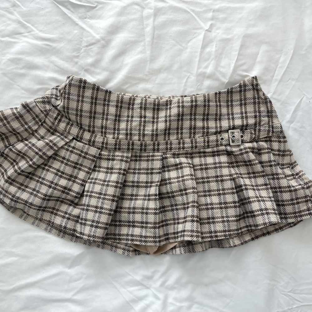 Windsor Beige and Brown Plaid Skirt